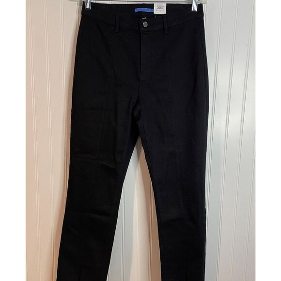 J.McLaughlin Womens Black Rainey Long Bottom Pants Size 8 Cotton Blend Slim Fit - Picture 1 of 16